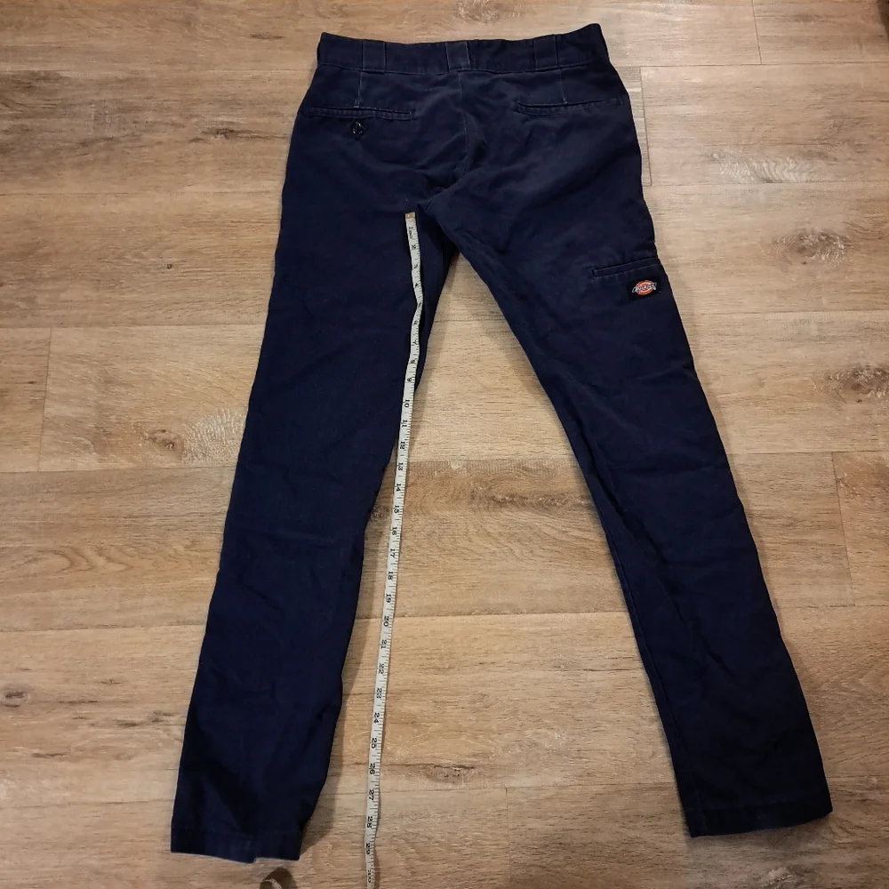 Dickies Navy Blue Skinny-Straight Casual Pants Side Pocket Men's Size 30